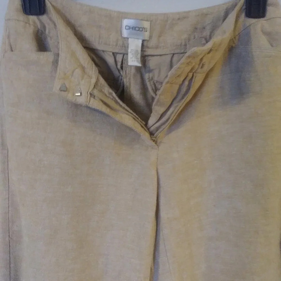 Chico's Linen Blended Brown Pants - Picture 3 of 6